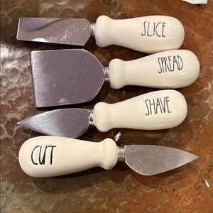 Rae Dunn Cheese Knife Set with Black Text